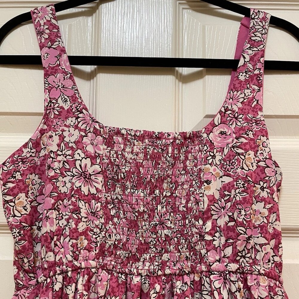 BAND OF THE FREE Pink Floral Balloon Hem Sundress Sz M - Picture 4 of 5